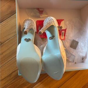 Betsey Johnson Sparkling Silver Heels